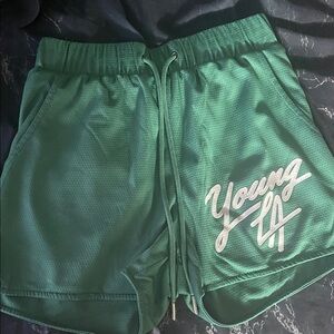 YoungLA Forest Green Athletic Shorts
